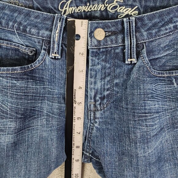 Womens American Eagle Blue Denim Jeans True Boot Mid Rise Size 6 - Picture 7 of 11